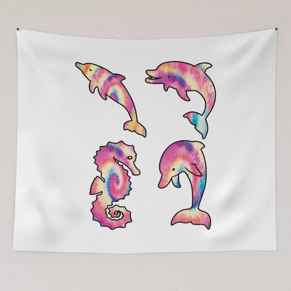 Item preview, tie-dye dolphin, octopus, turtle, crap, seahorse, orca, sea star designed and sold by ArtDeziGn.