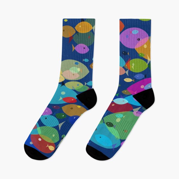 Item preview, Rainbow fishes pattern designed and sold by BorneowithLove.