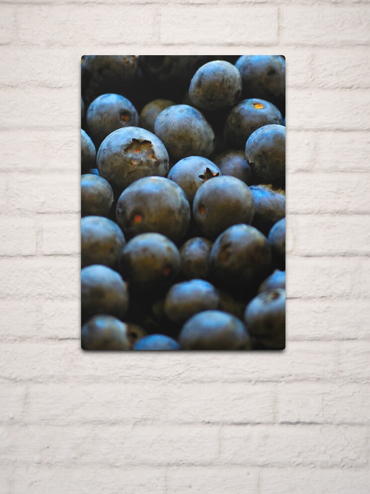 Thumbnail 2 of 4, Metal Print, Blueberries designed and sold by Tiffany Dryburgh.