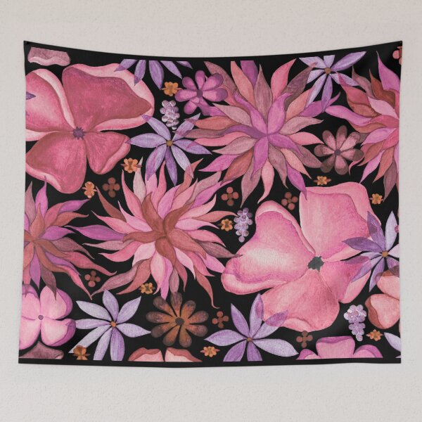 Item preview, Watercolor Pink Flowers designed and sold by HeatherNafeArt.