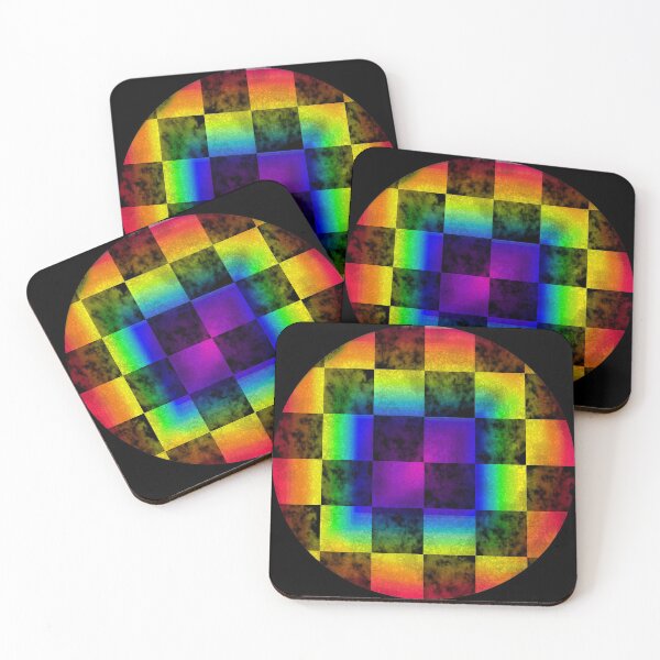 Item preview, Rainbow Checkered Print Marble Circle designed and sold by LawsonFabrics.