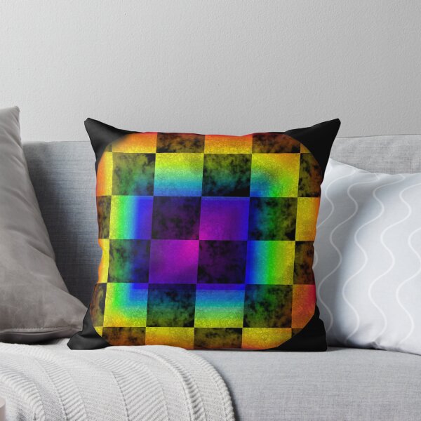 Item preview, Rainbow Checkered Print Marble Circle designed and sold by LawsonFabrics.