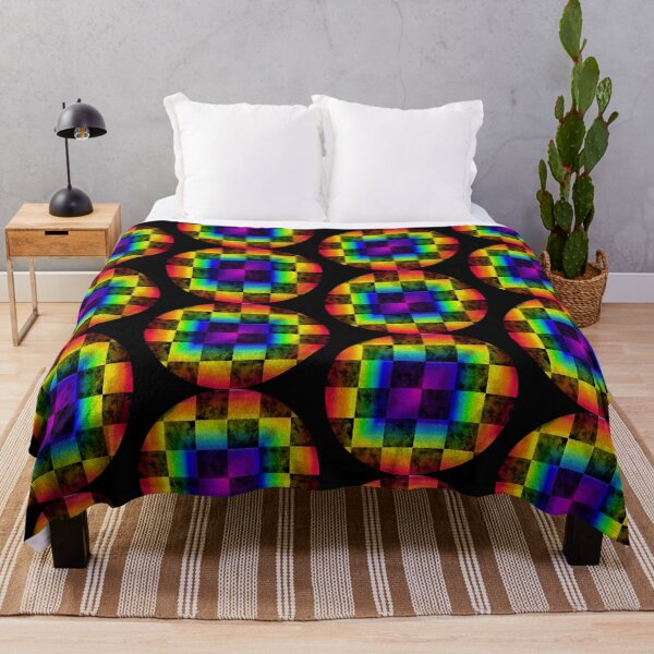 Item preview, Rainbow Checkered Print Marble Circle designed and sold by LawsonFabrics.
