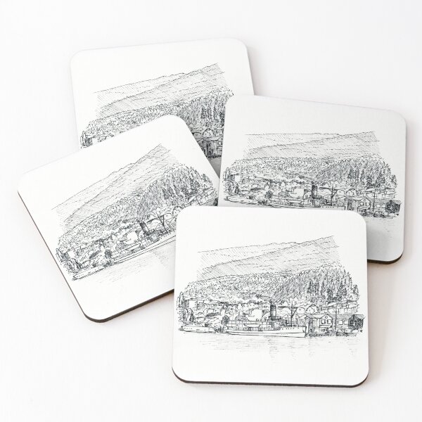 Item preview, Queenstown harbour sketch designed and sold by Tom Napper Design.