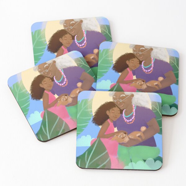 Item preview, Black Grandmother And Grandaugher With Cute Puppy  designed and sold by Patricia Grannum.