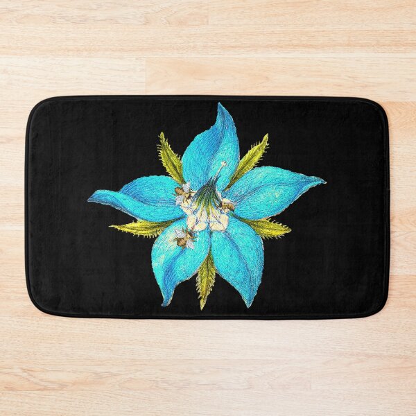 Item preview, Cute Wholesome Bees on a Blue Borage Flower designed and sold by GoldfishEast.