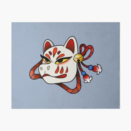Kitsune mask Art Board Print by Wasitattooind