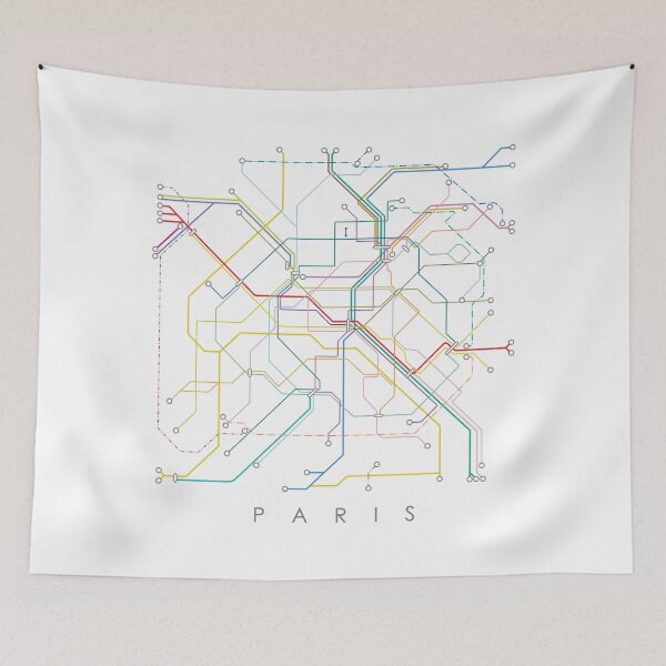 Item preview, Paris Metro Map - White background, colour print. designed and sold by Aciu.