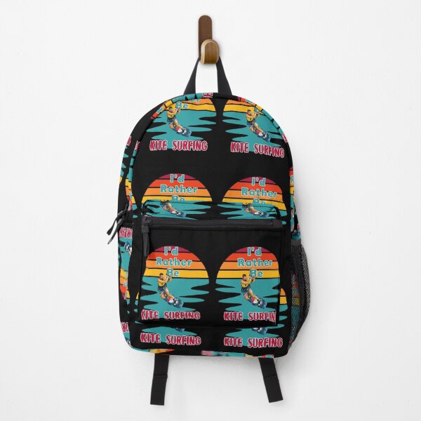 Item preview, I Would Rather Be Kite Surfing Sunset Retro Black Background designed and sold by KeysTreasures.