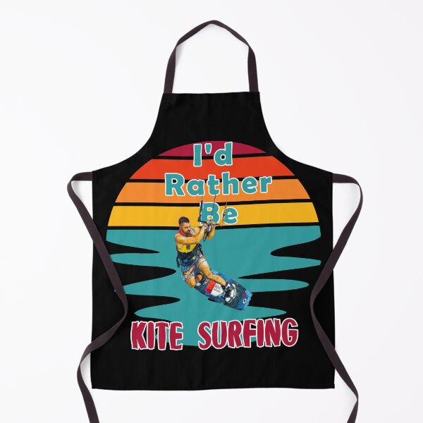 Item preview, I Would Rather Be Kite Surfing Sunset Retro Black Background designed and sold by KeysTreasures.