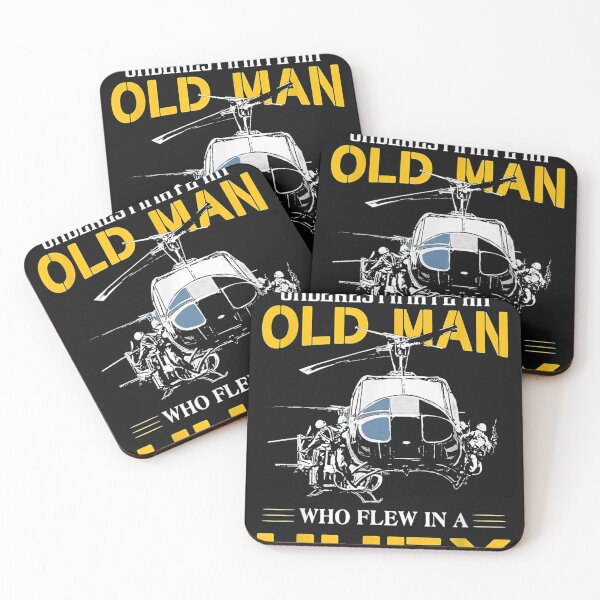 Item preview, Never underestimate an old man who flew in a Huey T-Shirt designed and sold by Lukifo-Mission.