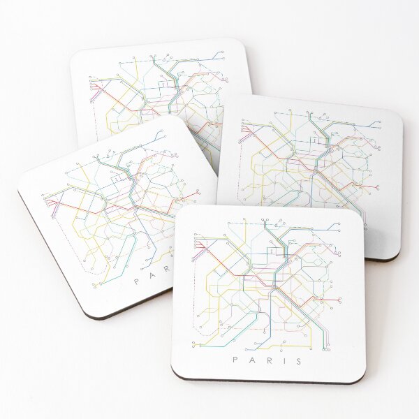 Item preview, Paris Metro Map - White background, colour print. designed and sold by Aciu.