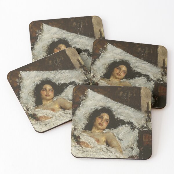Item preview, Resting, by Antonio Mancini. designed and sold by Historical Paintings.