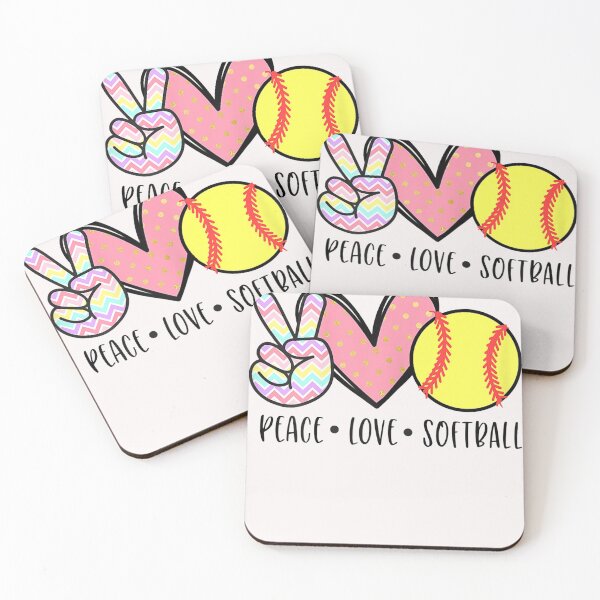 Item preview, Peace Love Softball Cute Design for Women Teen Little Girls T-Shirt designed and sold by Lukifo-Mission.