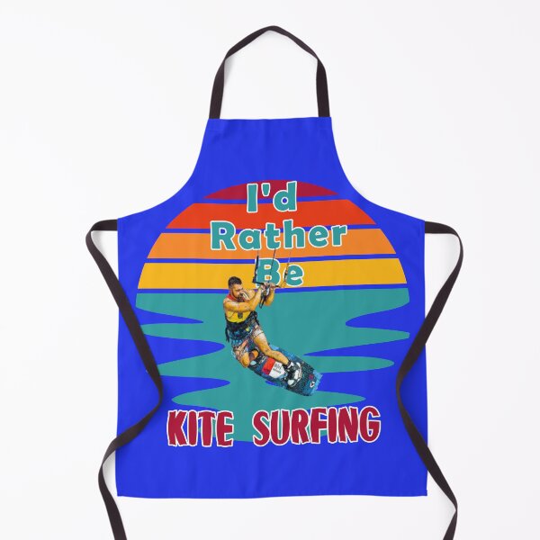 Item preview, I would Rather Be Kite Surfing Sunset Retro Blue Background designed and sold by KeysTreasures.