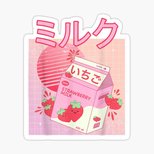 Funny Retro 90s Japanese Kawaii Strawberry Milk Shake Carton Arquivo de  Corte SVG por Creative Fabrica Crafts · Creative Fabrica