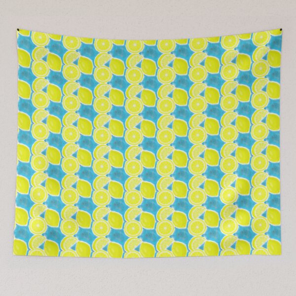 Item preview, Lemons on Blue designed and sold by LawsonFabrics.