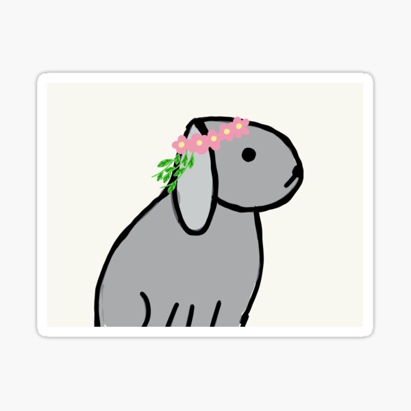 Rabbit flower sticker Sticker
