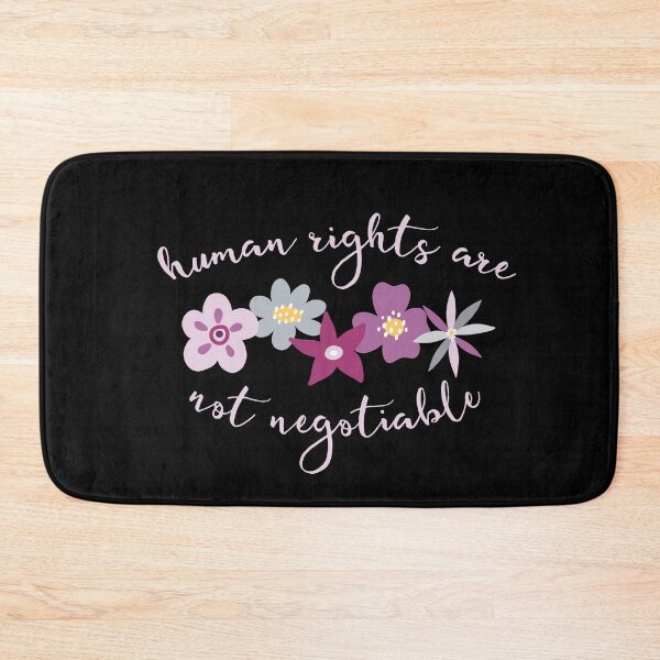 Item preview, Irreverent truths: Human rights are not negotiable (purple and lilac with flowers, for dark backgrounds) designed and sold by Ofeefee.