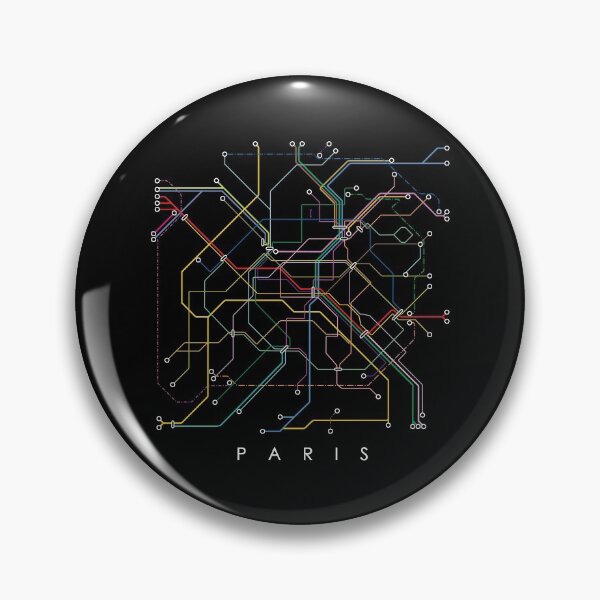 Item preview, Paris Metro Map - Black background with colour graphic designed and sold by Aciu.