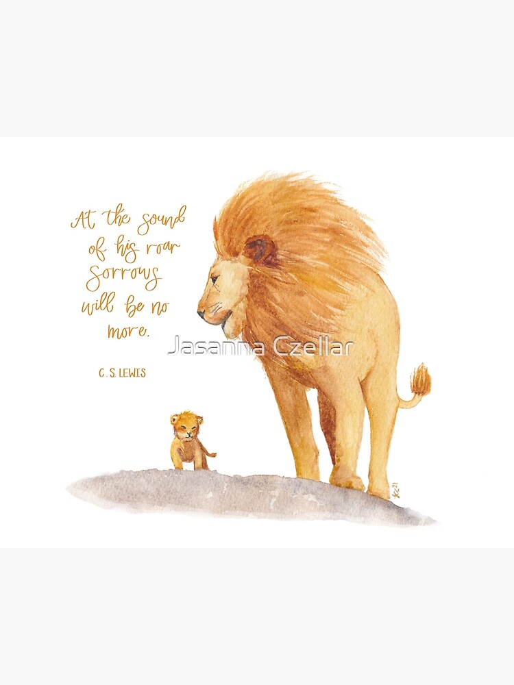 Aslan Narnia Watercolor Lions | Greeting Card