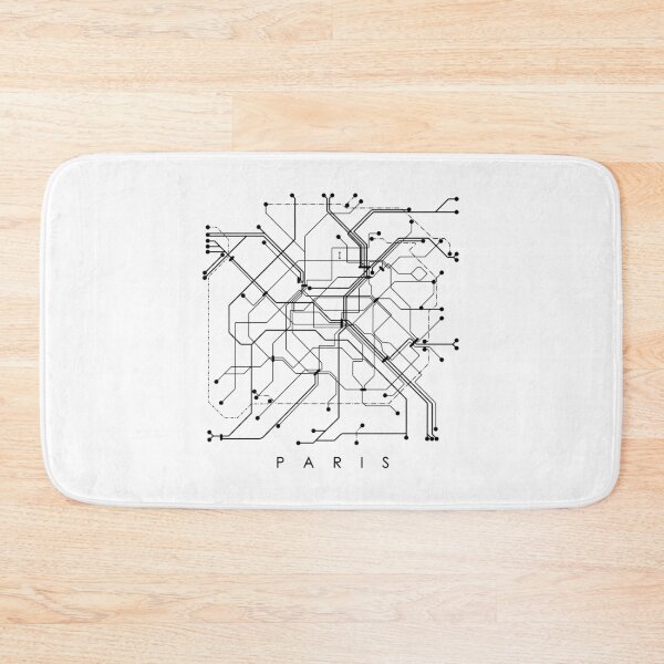 Item preview, Paris Metro Map - White background, black print. designed and sold by Aciu.