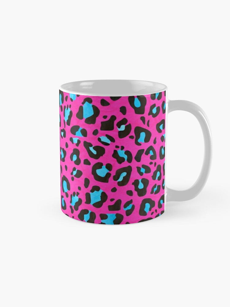 Bright Pink, Blue and Black Leopard Print Poster for Sale by Bumblefuzzies