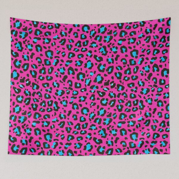 Item preview, Bright Pink, Blue and Black Leopard Print designed and sold by Bumblefuzzies.