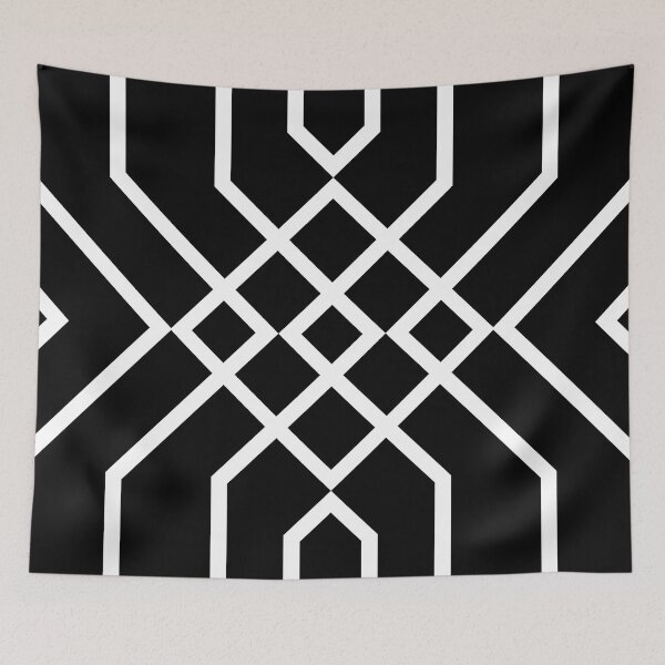 Item preview, Geometric black and white line pattern designed and sold by BLMcreations.