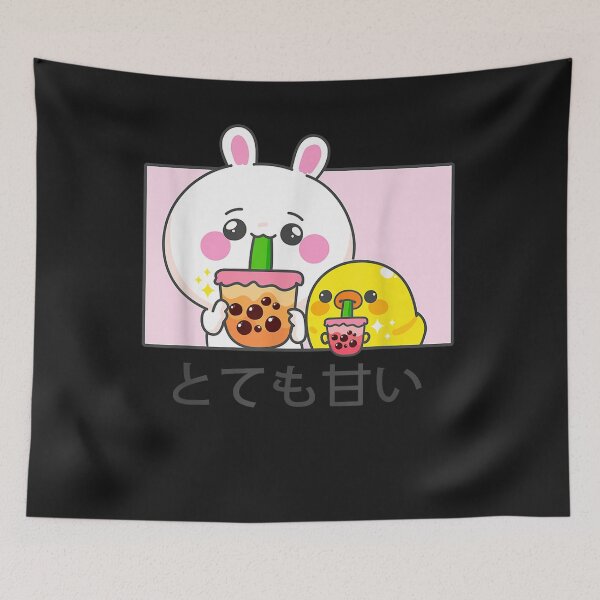 Item preview, Kawaii cute anime bunny and duck drinking bubble tea T-Shirt designed and sold by Lukifo-Tender.