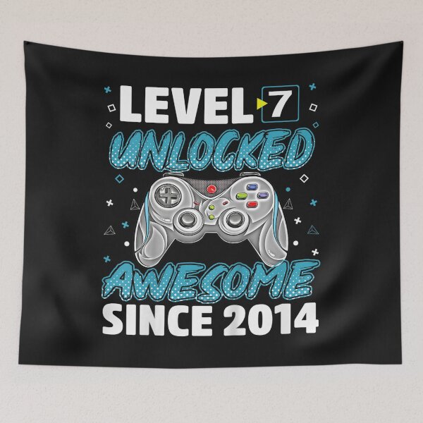 Item preview, Kids Level 7 Unlocked Awesome Since 2014 Video Game Birthday Boy T-Shirt designed and sold by Lukifo-Tender.