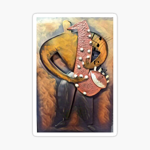 Saxophonist Saxophoning version 1 Sticker