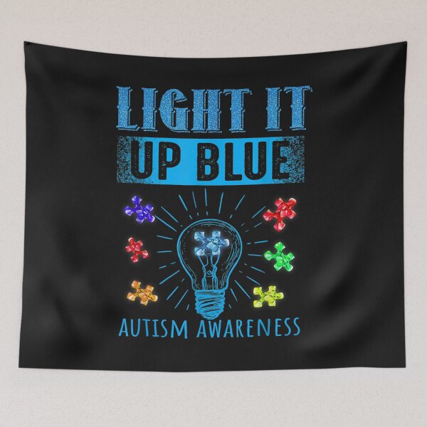 Item preview, Light It Up Blue Funny Puzzle Piece Autism Awareness Tees T-Shirt designed and sold by Lukifo-Tender.