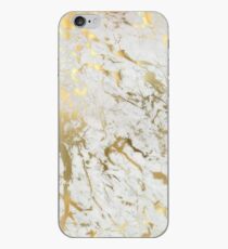 Gold marble on white (original height quality print) iPhone Case