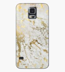 Gold Marmor auf Weiß (Original Höhe Qualitätsdruck) Hülle & Skin für Samsung Galaxy