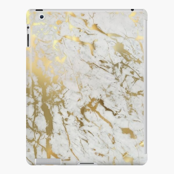 Gold marble on white (original height quality print) iPad Snap Case