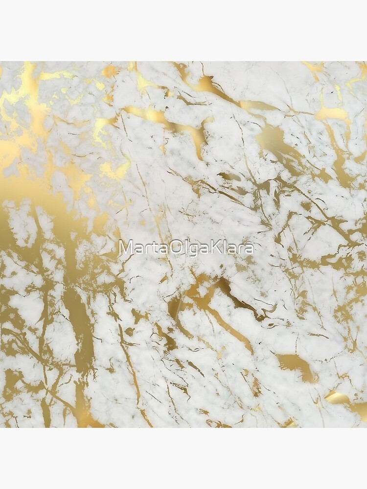 Gold marble on white (original height quality print) by MartaOlgaKlara
