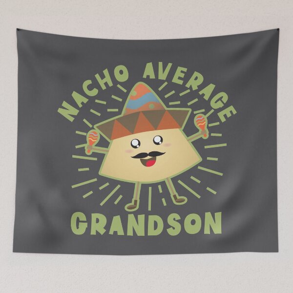 Item preview, Nacho Average Grandson - Cute and Funny Nacho with Moustache Wearing Mexican Hat While Playing Maracas Illustrations Design designed and sold by NightGleam.