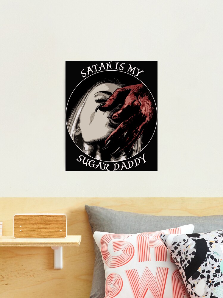 Satan Is My Sugar Daddy Throw Pillow - Satanic Cushion Goth Decor