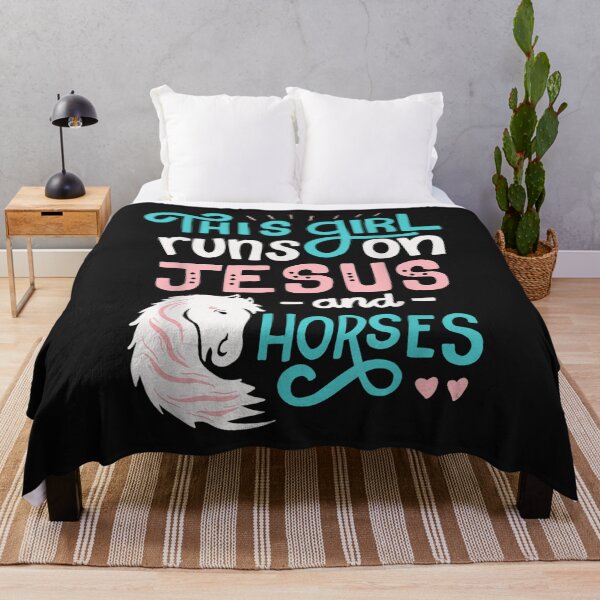 Item preview, This Girl Runs on Jesus And Horses for Horse Lovers Women T-Shirt designed and sold by Lukifo-Tender.