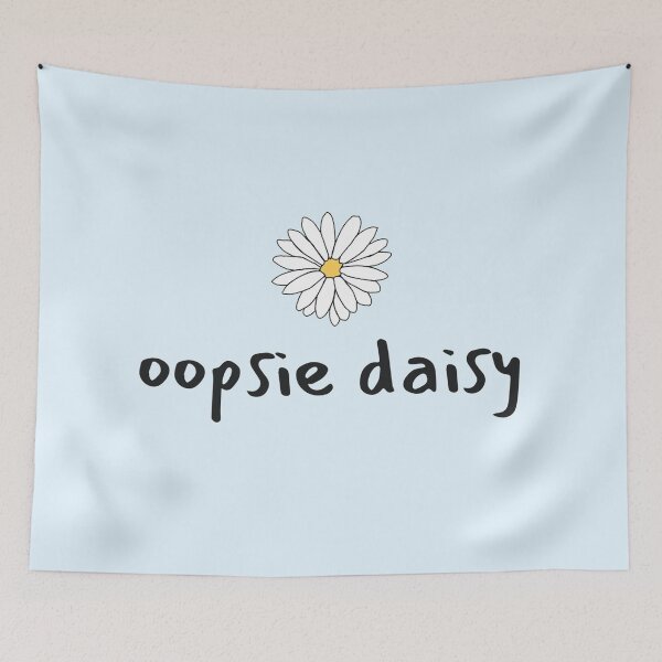 Item preview, Cute yellow and white oopsie daisy flower - blue designed and sold by MNCO.