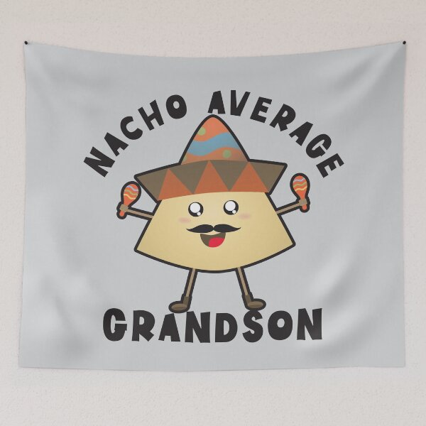 Item preview, Nacho Average Grandson - Cute and Funny Nacho with Moustache Wearing Mexican Hat While Playing Maracas Illustrations Design designed and sold by NightGleam.
