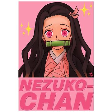 Nezuko - Anime Girl - Beach Waifu - Satin Poster - Original Demon