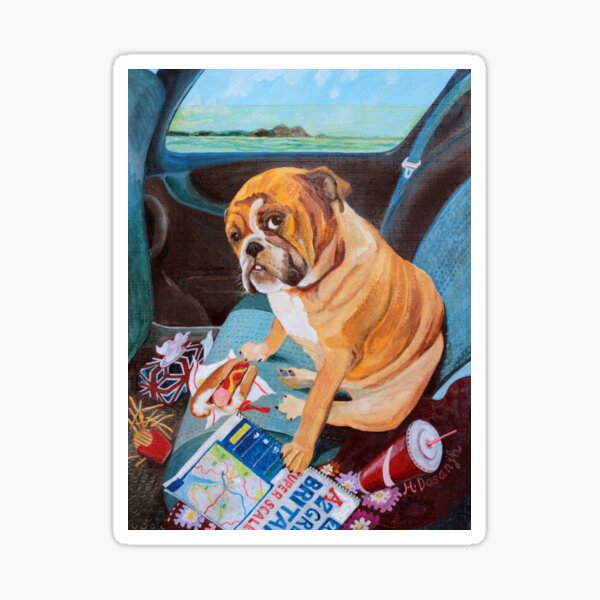Hot Dog In The Car Sticker