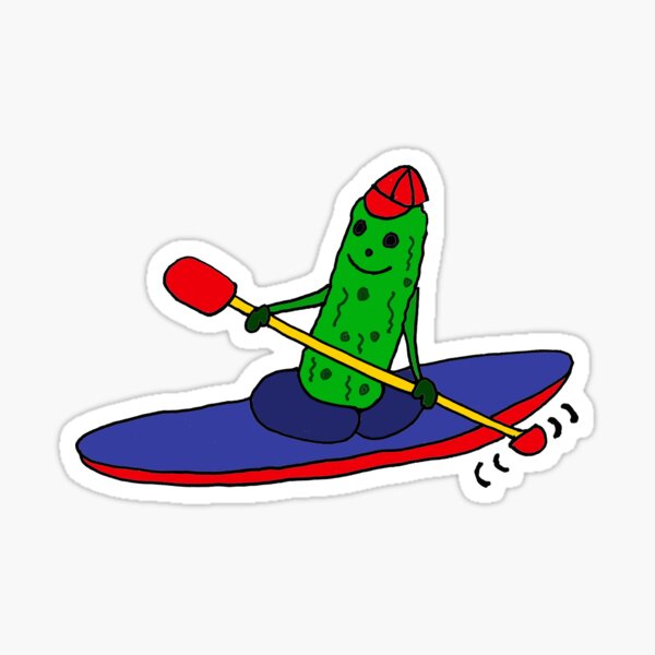 Funny and Cool Kayaking Pickle Sticker