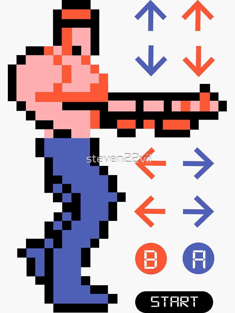 "Contra Konami Code" Sticker by steven22vil Redbubble