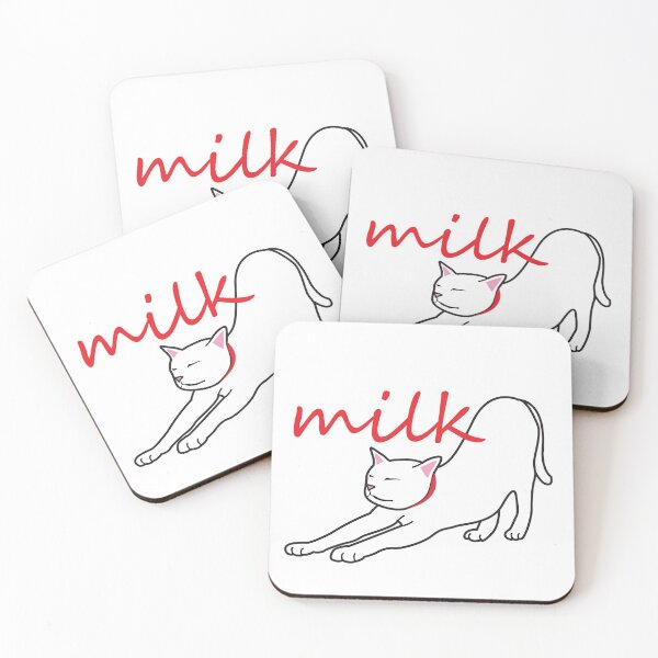 Item preview, white cats milk print design.love designed and sold by dadamda.