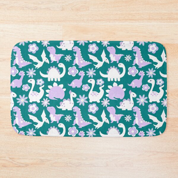 Item preview, Cute Baby Dinosaur Floral Pattern - Teal Color Background designed and sold by Sajuade.