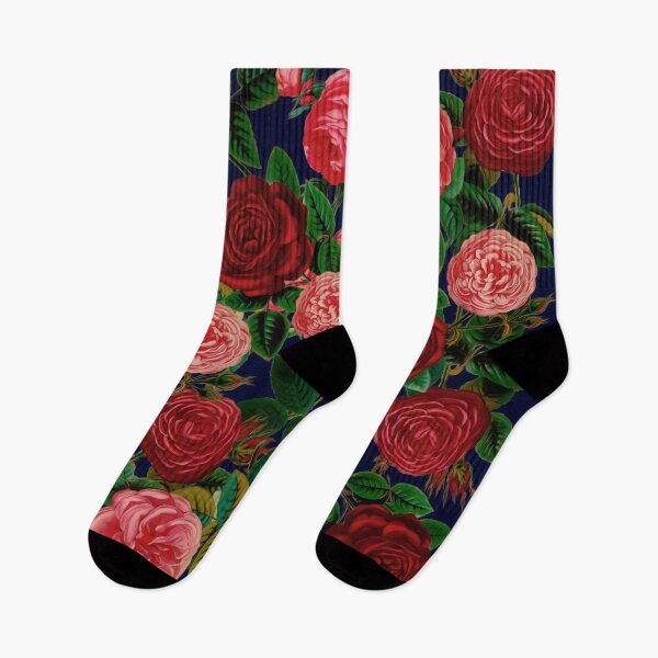 Artikelvorschau, Vintage Rosenzeichnungen, kräftige rosa und rote Rosen mit dunkelgrünen Blättern, antike Rosenzeichnungen, Vintage Rosen. entworfen und verkauft von Orianah.