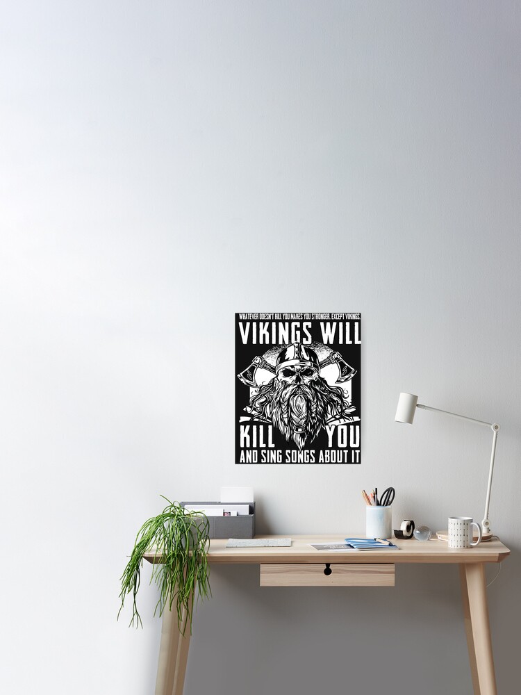 : Vintage Viking Vikings Will Kill You And Sing Songs About It T- Shirt : Clothing, Shoes & Jewelry